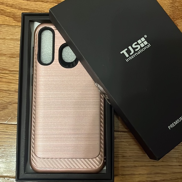 TJS Phone Case Samsung Galaxy A20 A30 A50 Shockproof Cover Metallic Rose Gold - Picture 2 of 3